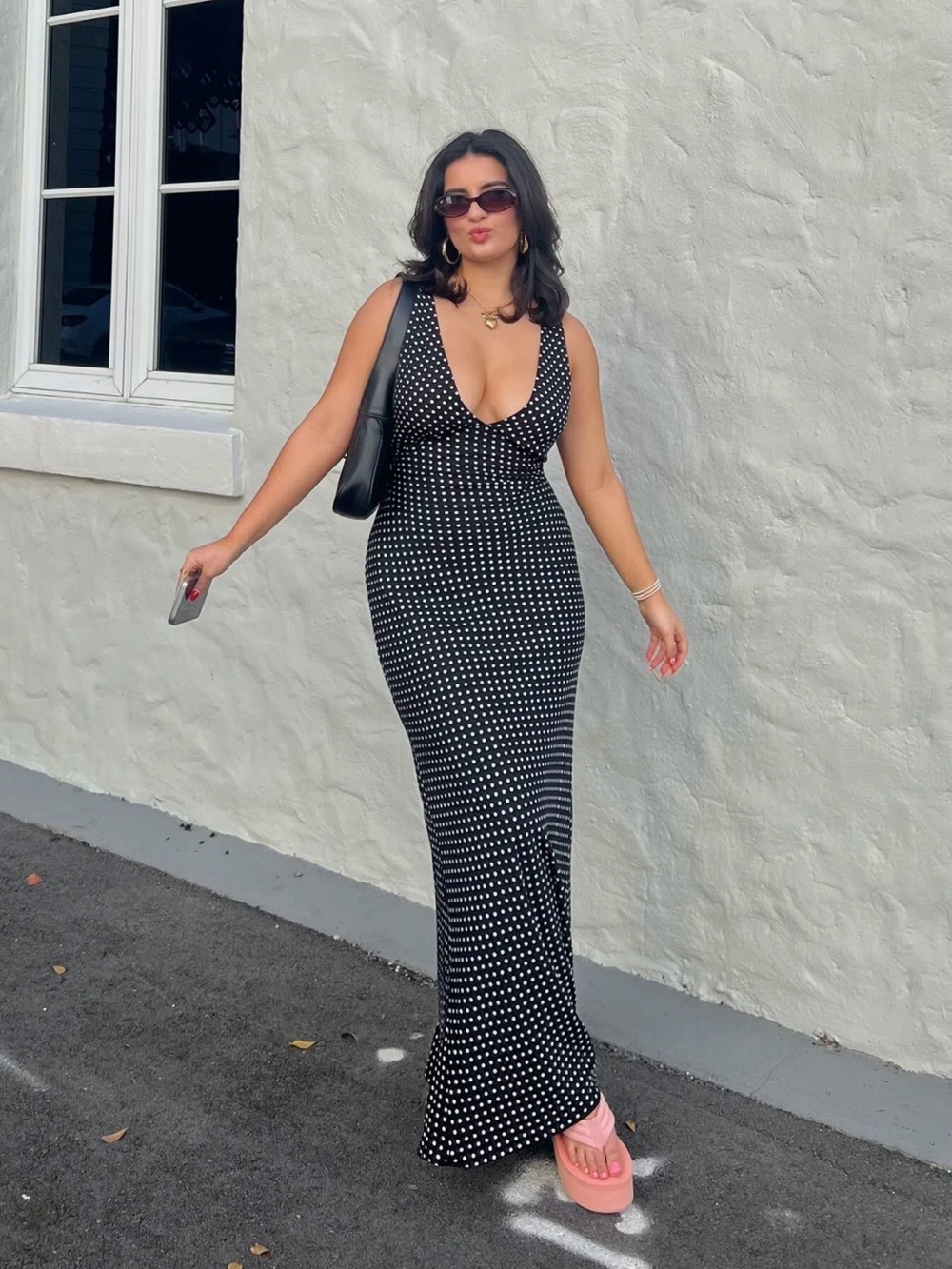 Princess Polly Black Polka Dot Maxi Dress